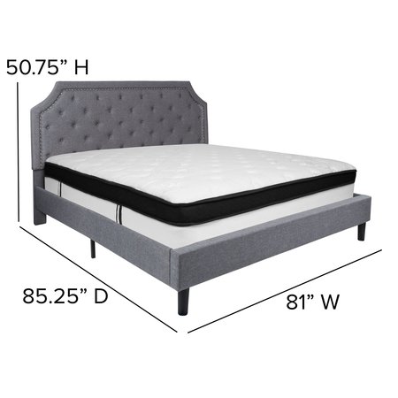 Flash Furniture King Platform Bed Set, Gray SL-BMF-12-GG